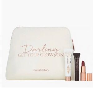 Charlotte Tilbury Bag Large “Darling, Get Your Glow On!” Cosmetic Makeup Bag NEW